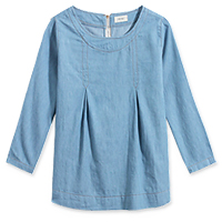 這是MOBO米果服飾，夏日大好評！單寧特輯頁面的微甜七分袖單寧上衣商品照